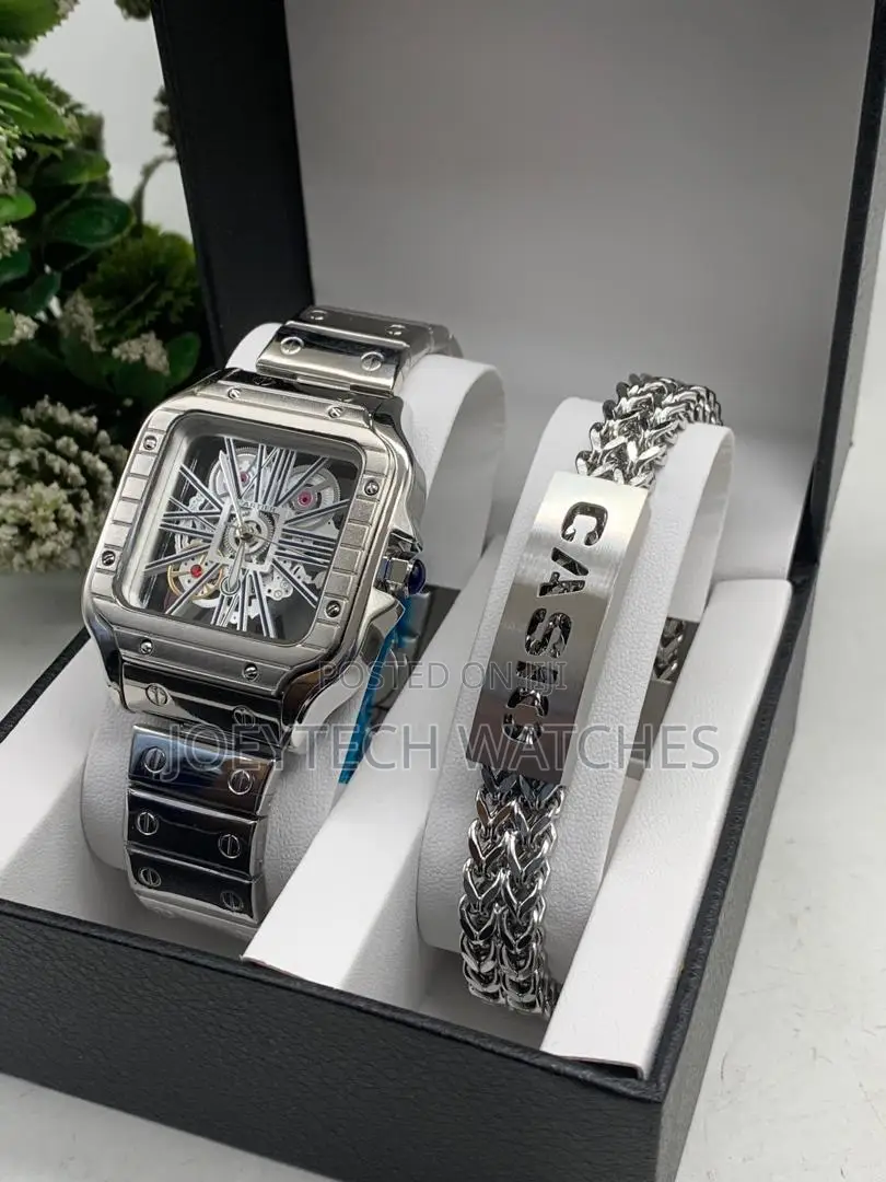Cartier Skeleton Santos With Bracelet