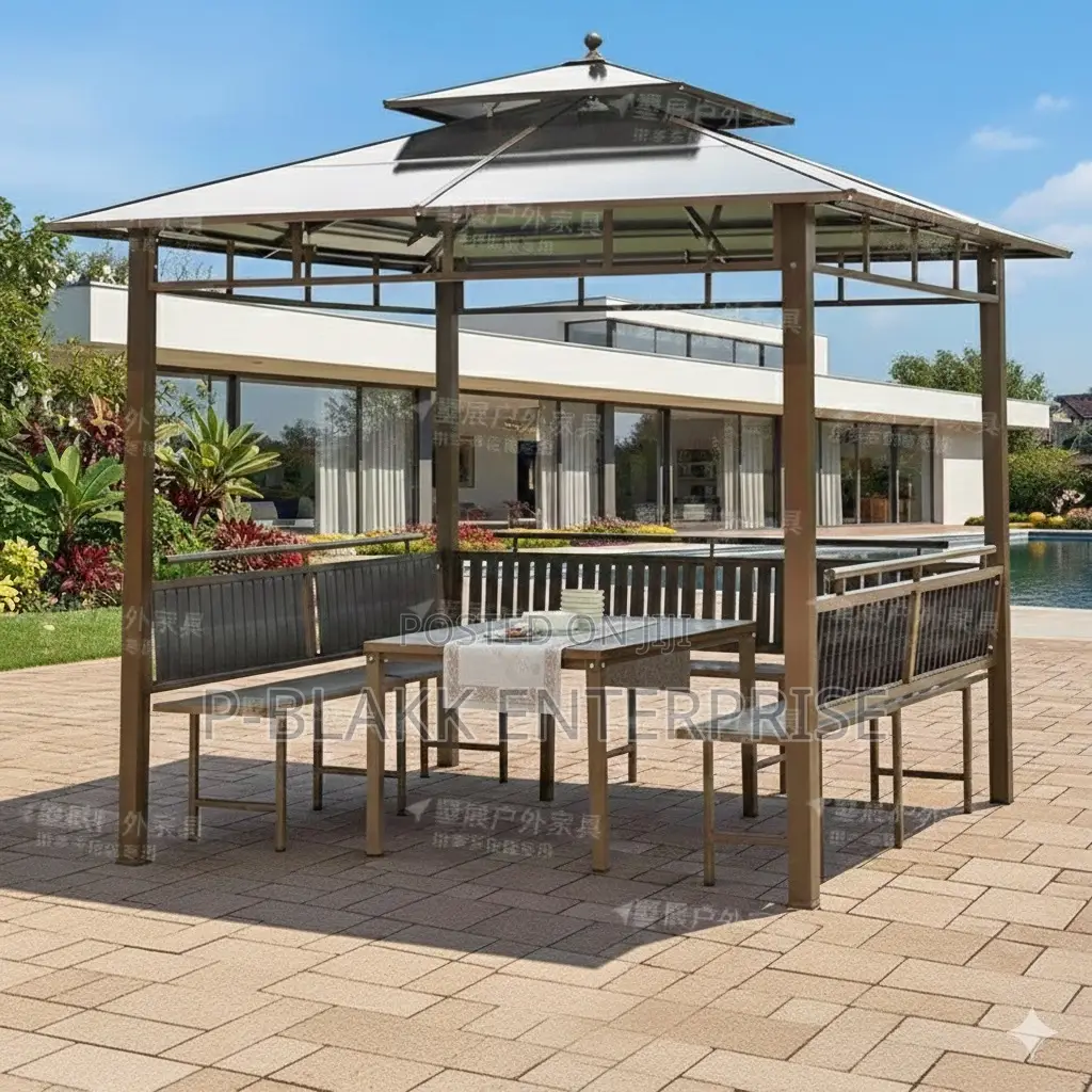 Modern Gazebo/ Pavilion/ Summer Hut Outdoor Lounge With Dining Table