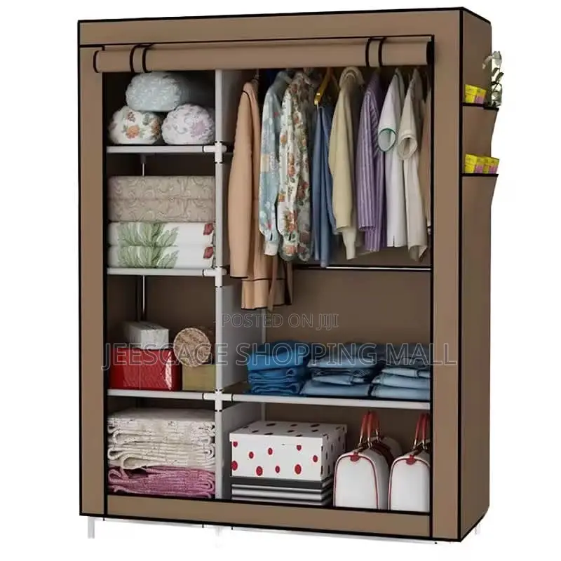 2in1 Metal Closet Organizer Wardrobe Clothes Storage Shelves,