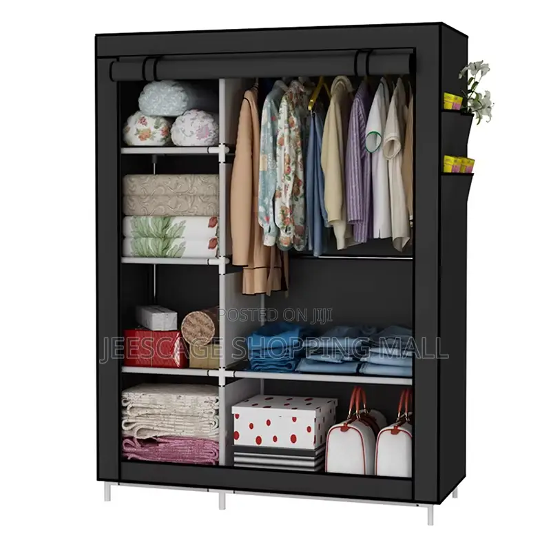 2in1 Metal Closet Organizer Wardrobe Clothes Storage Shelves,