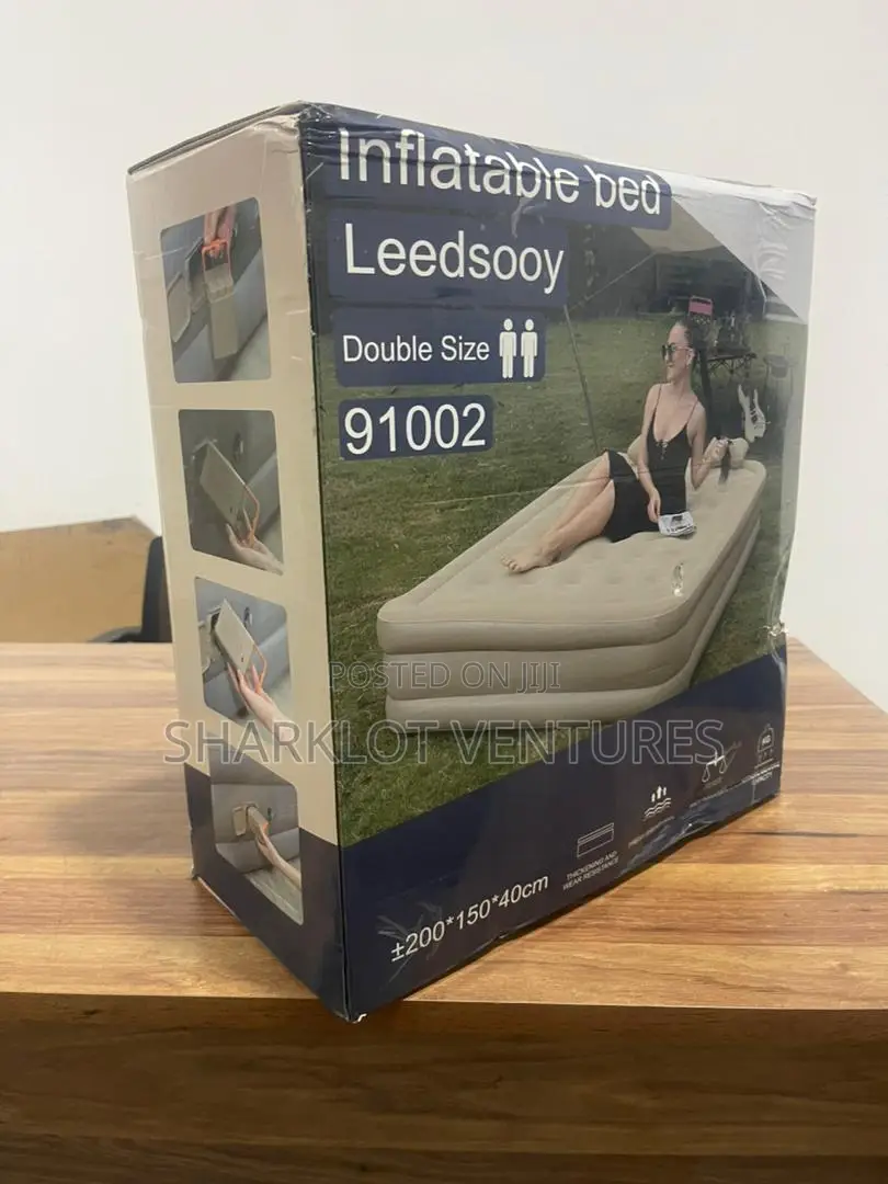 Double Inflatable Bed With Built-in Pump