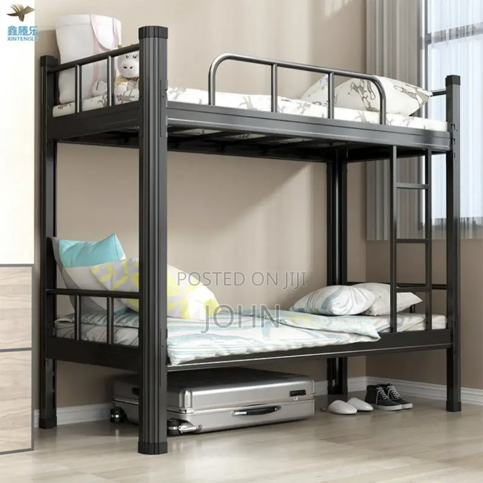 Metal Bunk Bed Black