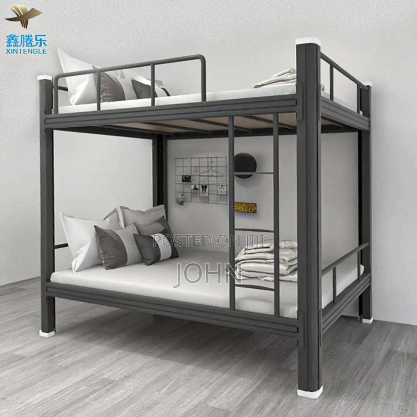 Metal Bunk Bed Black