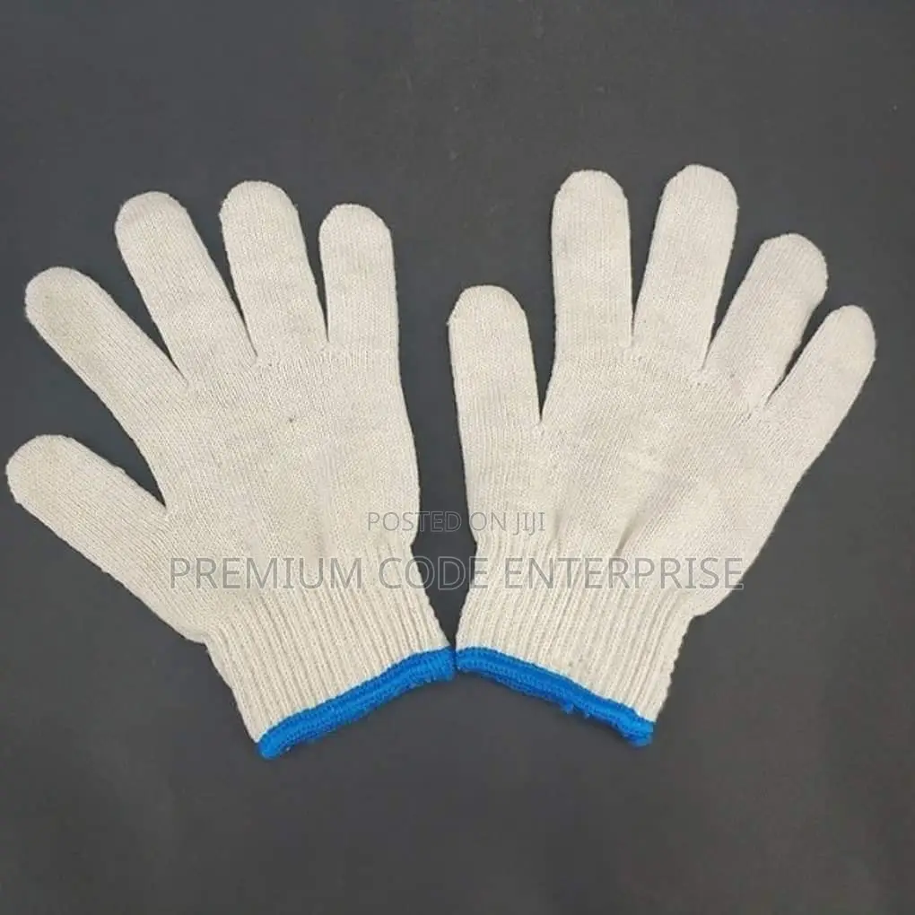 White Knitted Cotton Work Gloves – Comfortable Protective Hand Gloves