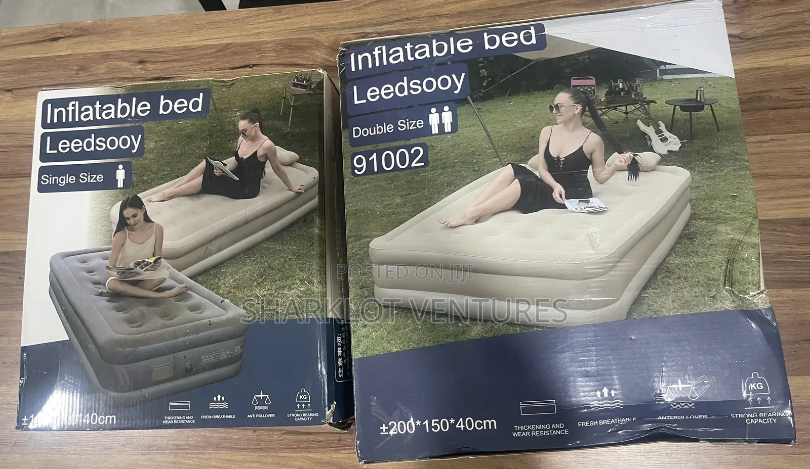 Double Inflatable Bed With Built-in Pump