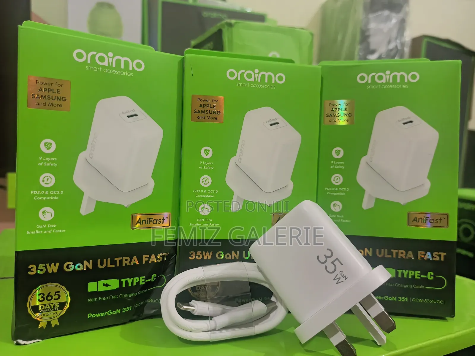 Oraimo Powergan 351 35w Gan Ultra Fast Charger Kit