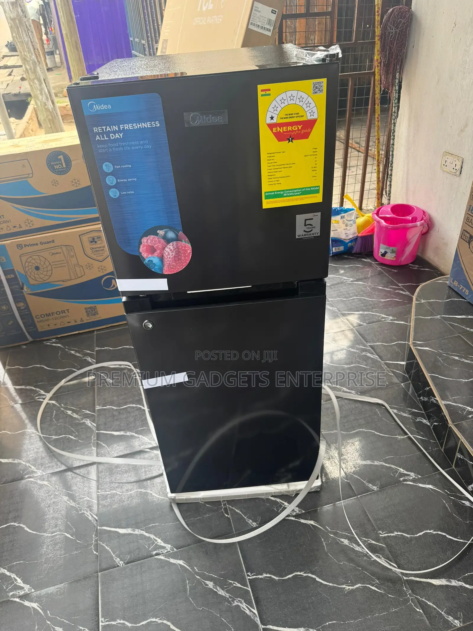 Midea 128ltrs Double Door Top Mount Fridge , No Frost