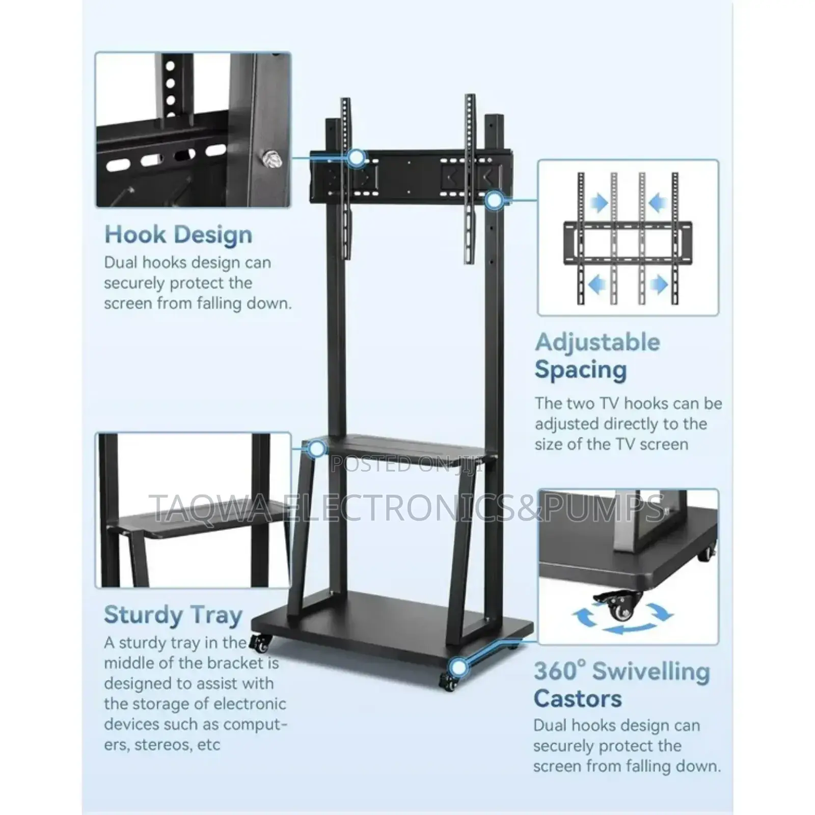 360 Movement Mobile Tv Stand 32-75 Inches
