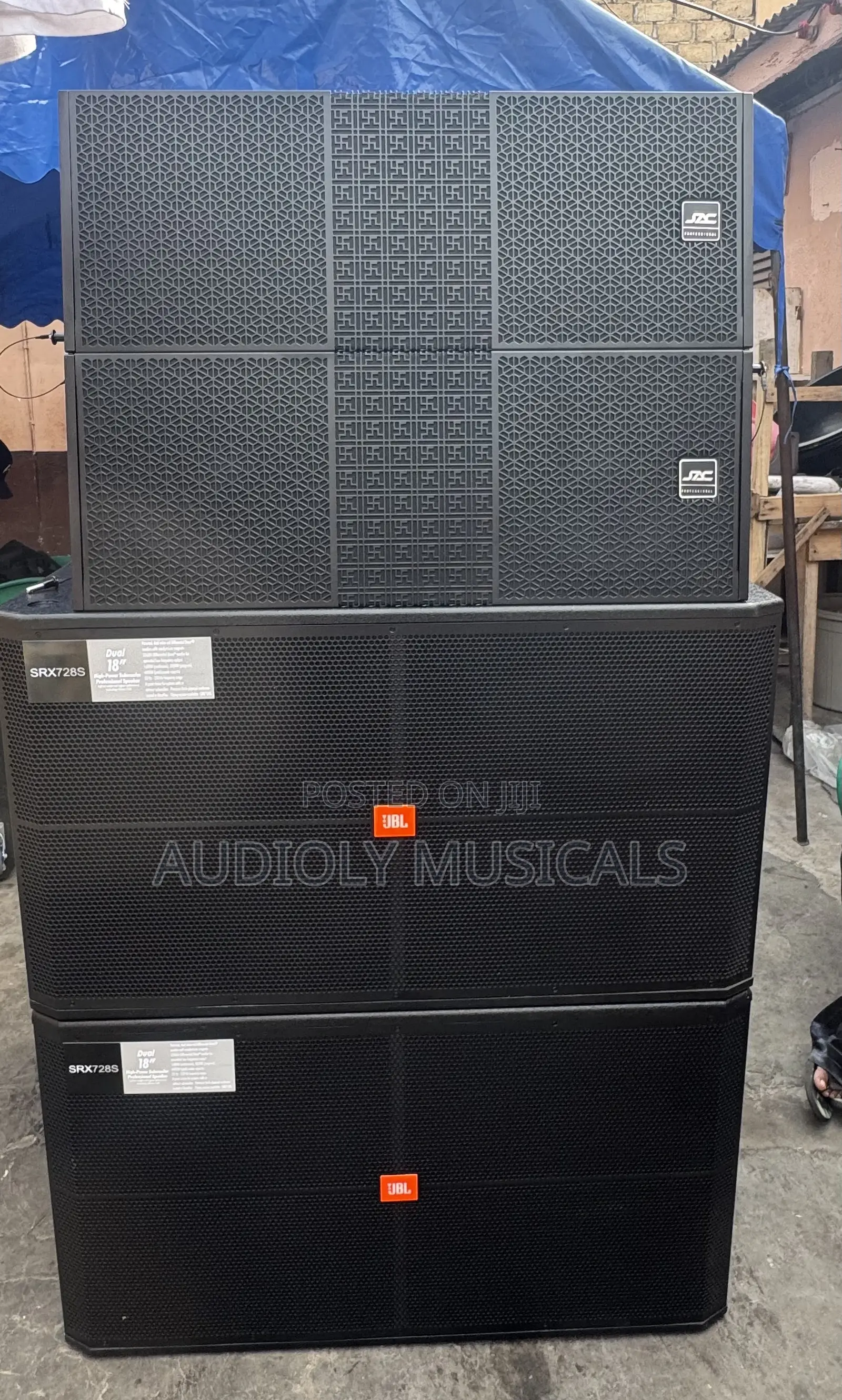 Jac Line Arrays With Double Bass and Amplifier Rack Set