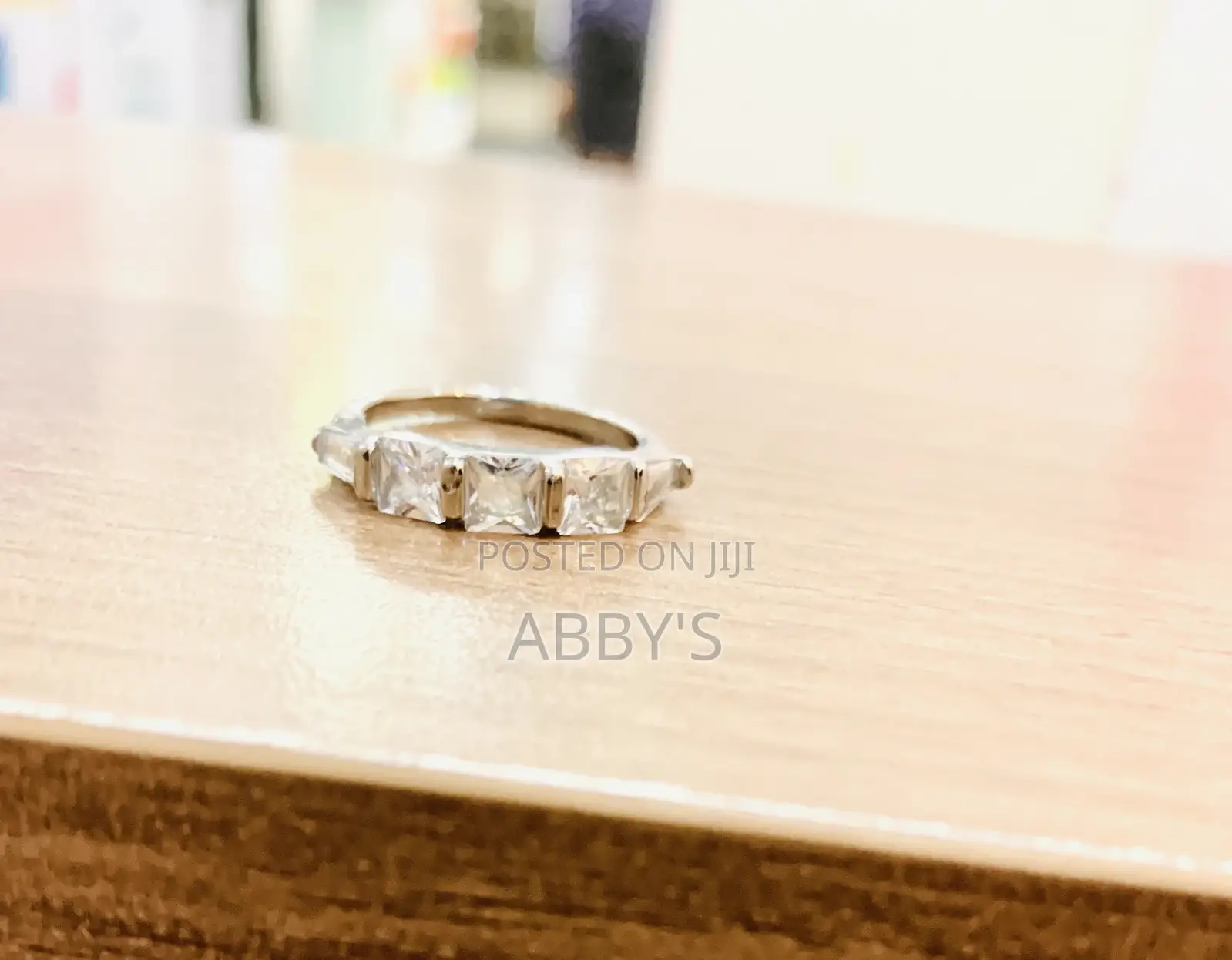 Premium Zirconia Silver Engagement/Promise Ring
