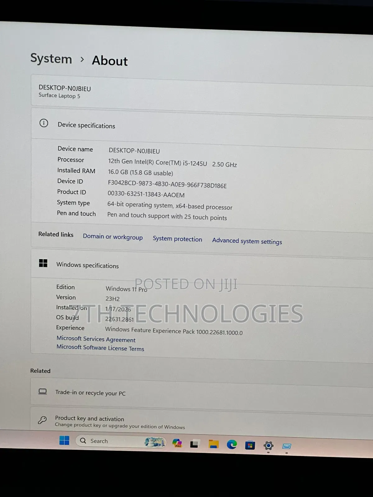 Laptop Microsoft Surface Laptop 5 16GB Intel Core I5 SSD 512GB
