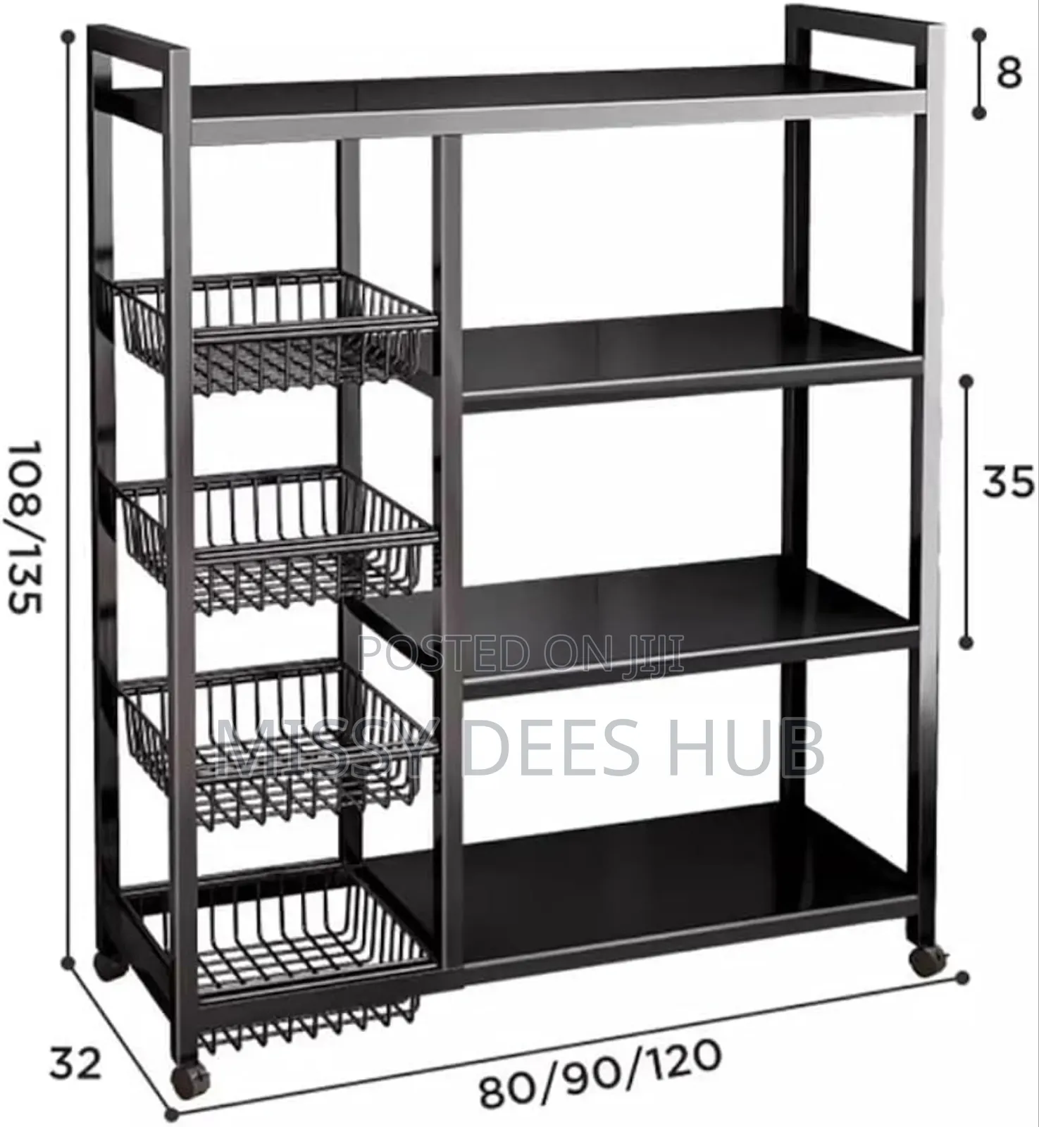 4 Tier Storage Rack With 4 Baskets