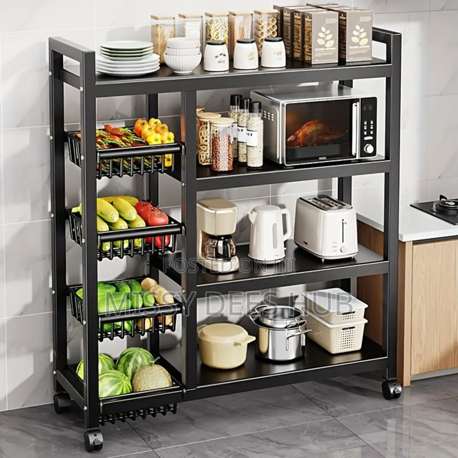 4 Tier Storage Rack With 4 Baskets