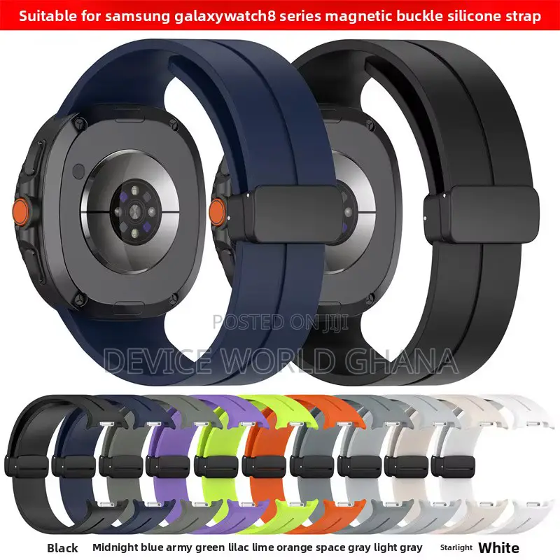 Magnetic Buckle Silicone Strap For Samsung Watch 8 40mm 44mm 8classic