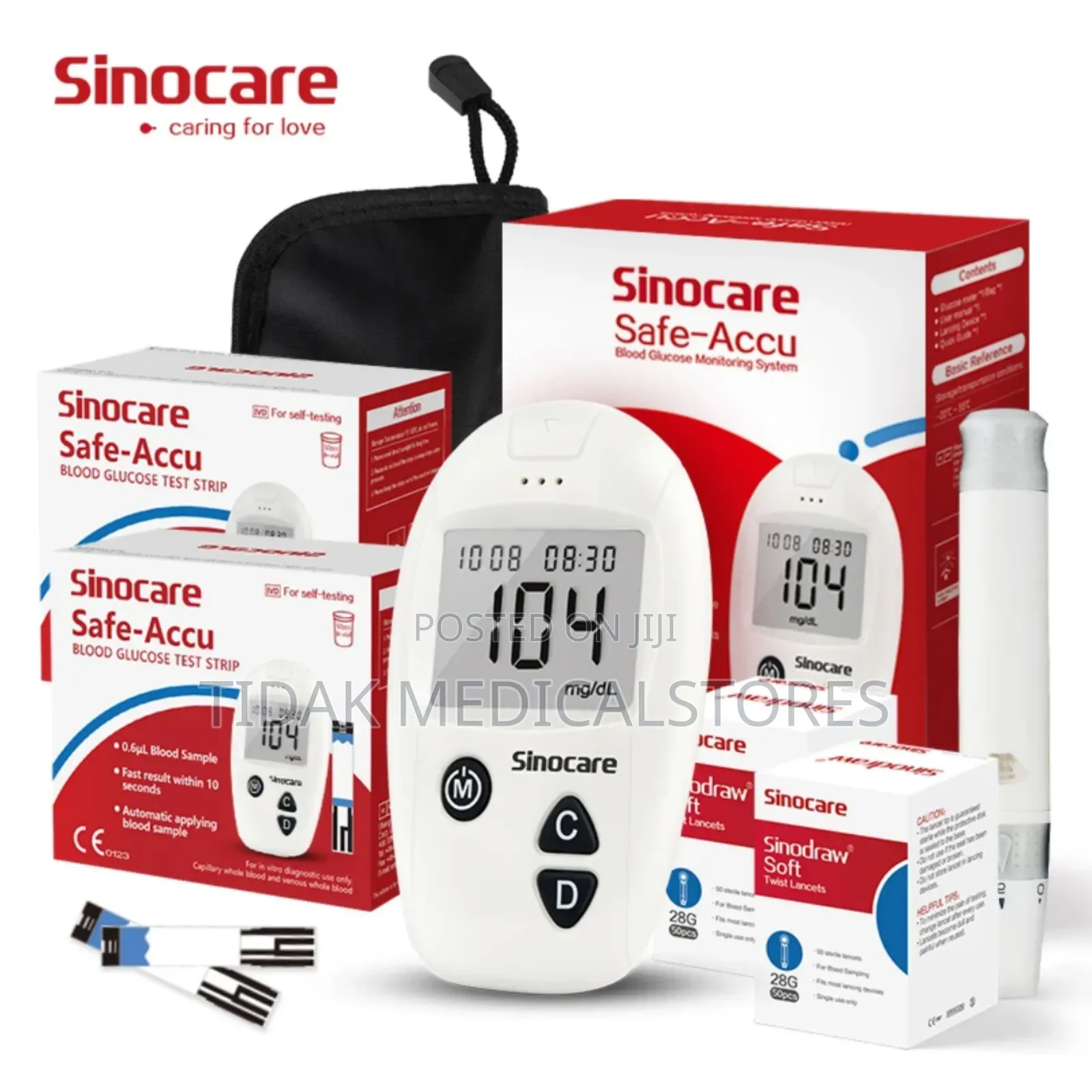 Glucometer + 50strips (Sinocare Safe Accu) Sugar Machine