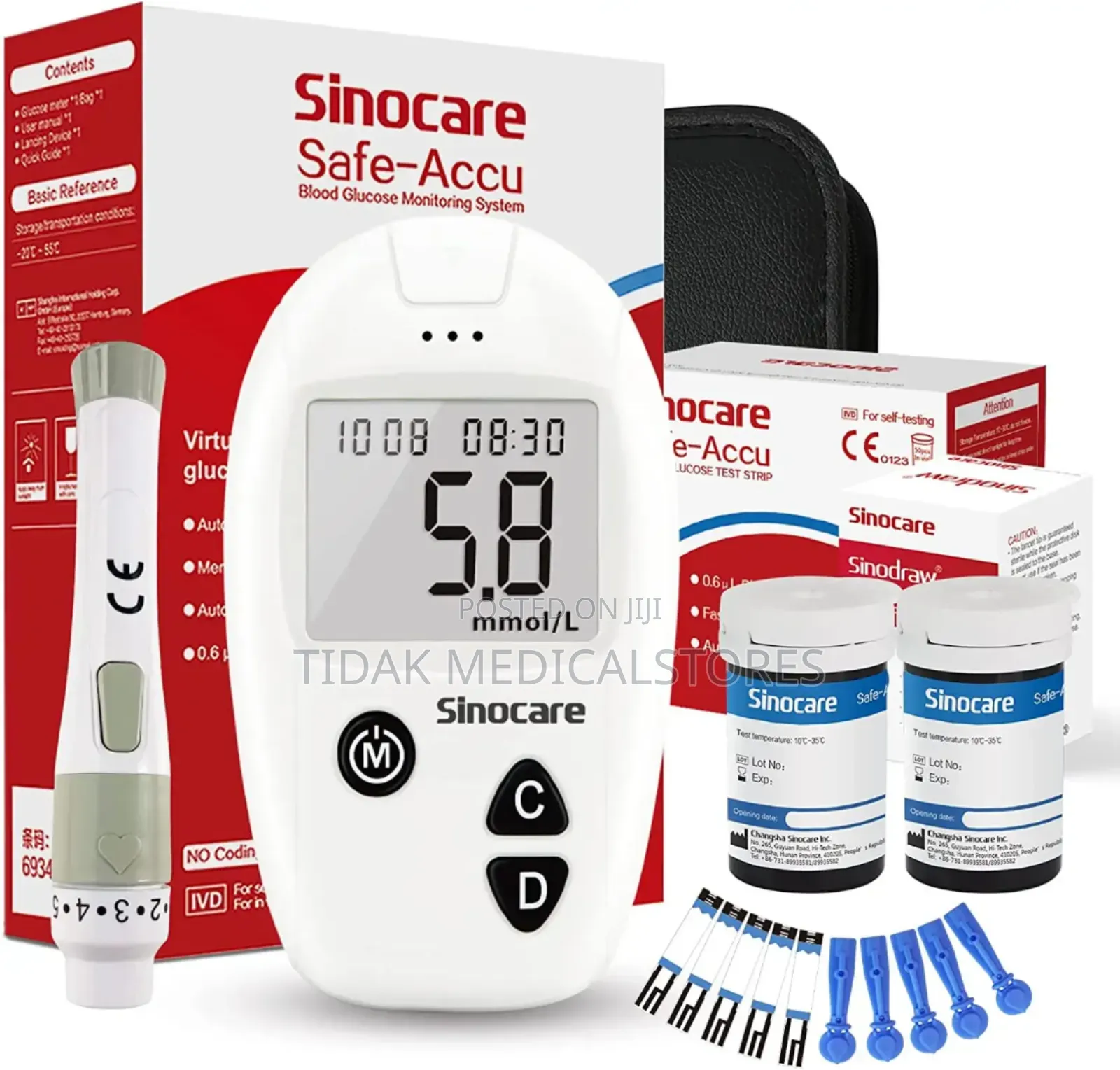 Glucometer + 50strips (Sinocare Safe Accu) Sugar Machine