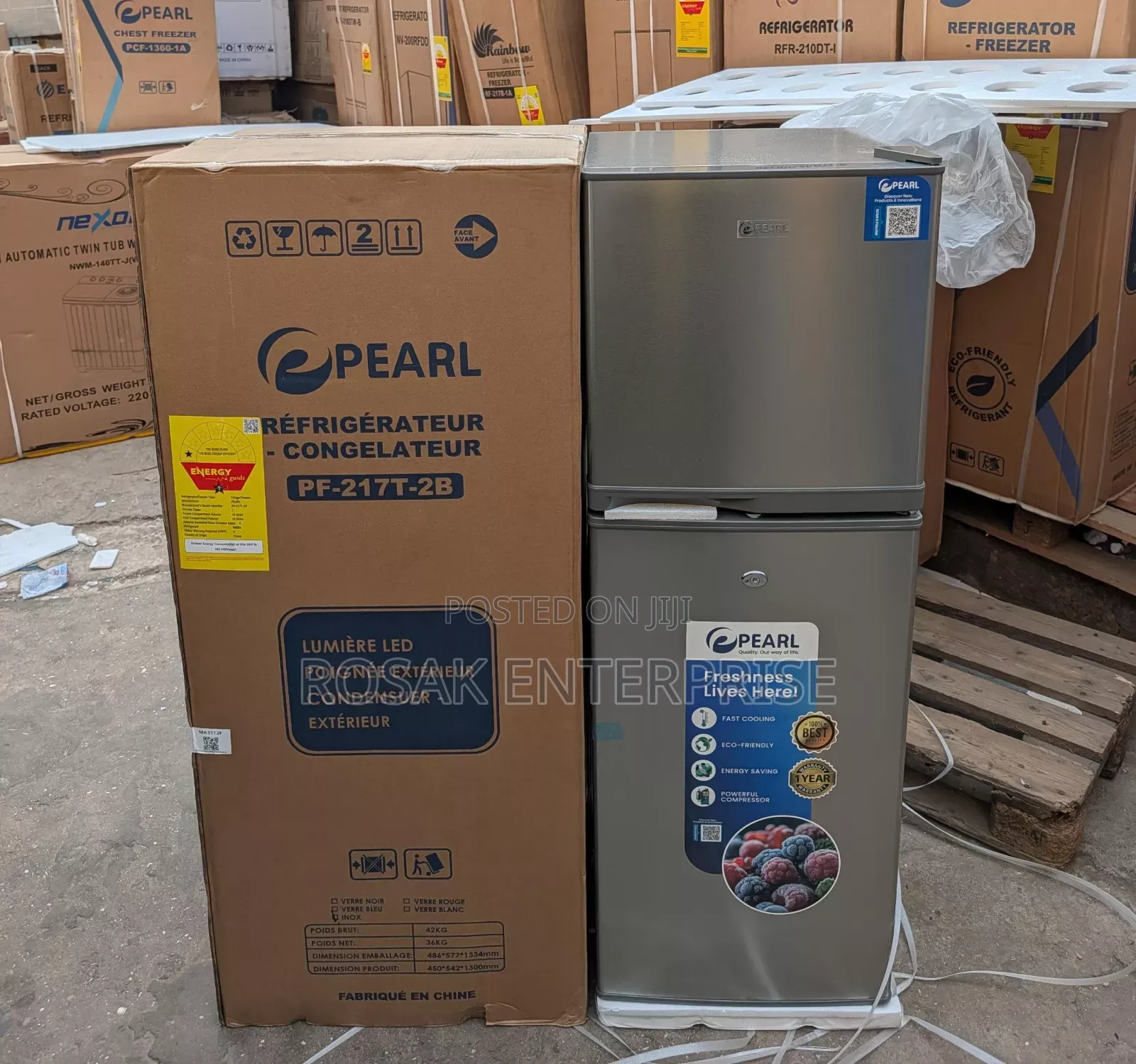 Pearl Pf-217t-2b Fridge Top Freezer Size *138l* Frost Free