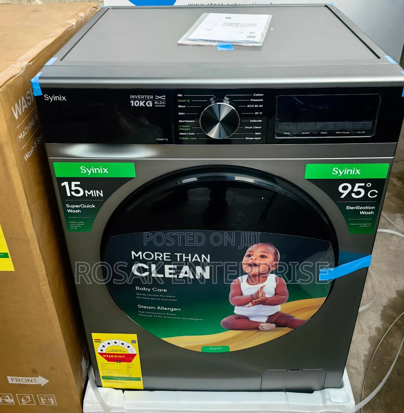 Syinix 10kg Front Laod Inverter Washing Machine