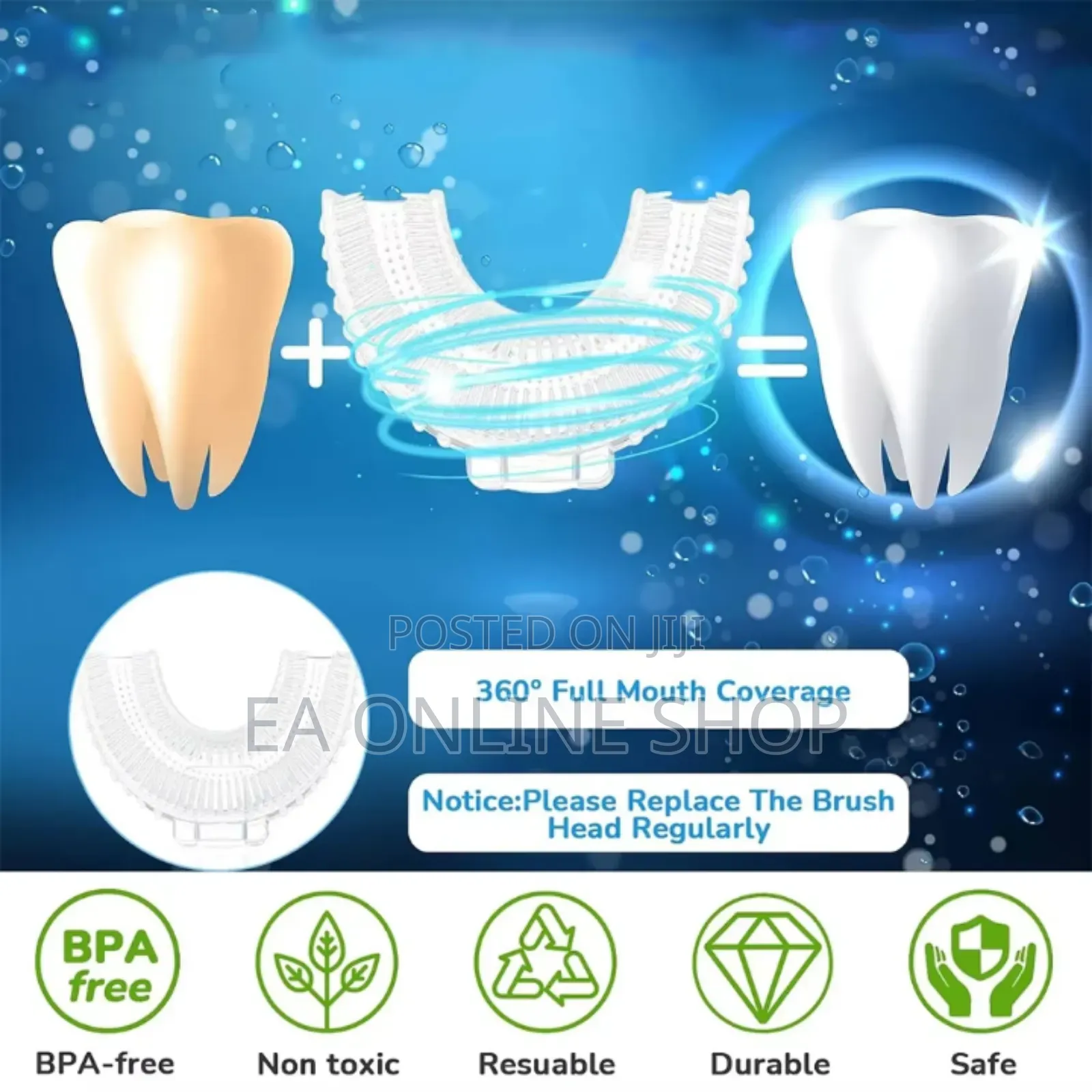 Rechargeable Automatic U Shape Cleaning Toothbrush for Adults and Kids