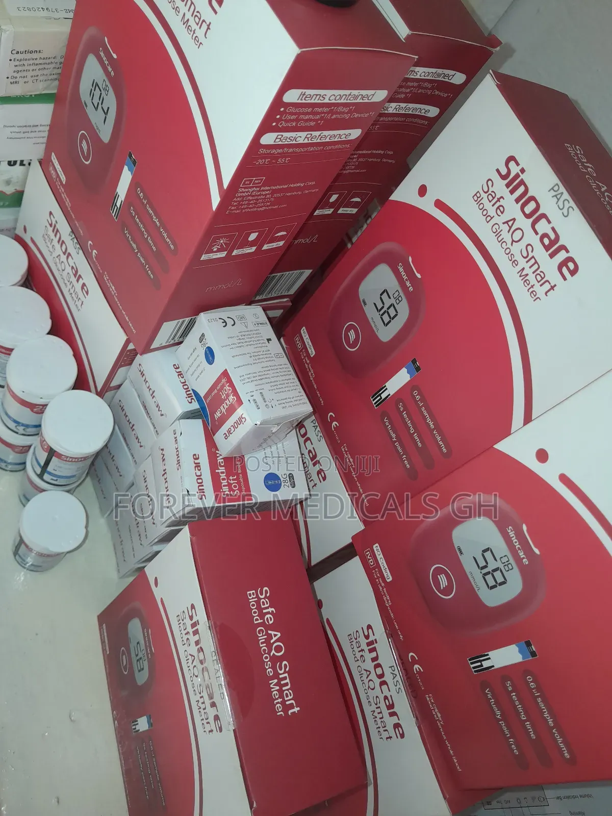 Sinocare Glucometer With Strips And Lancet