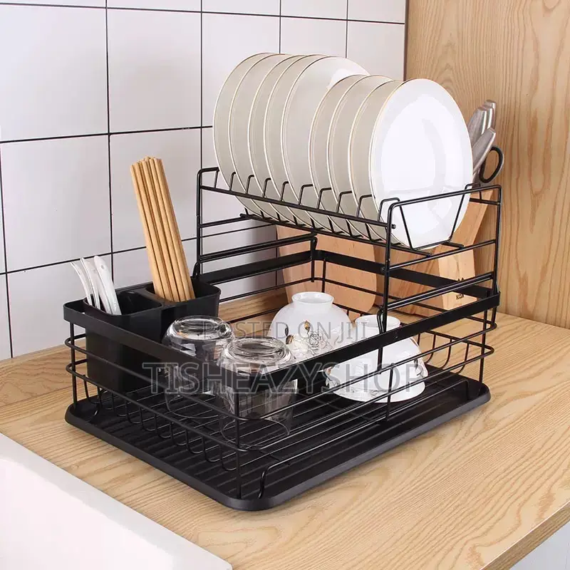 Multipurpose Double Layer Kitchen Plate Rack