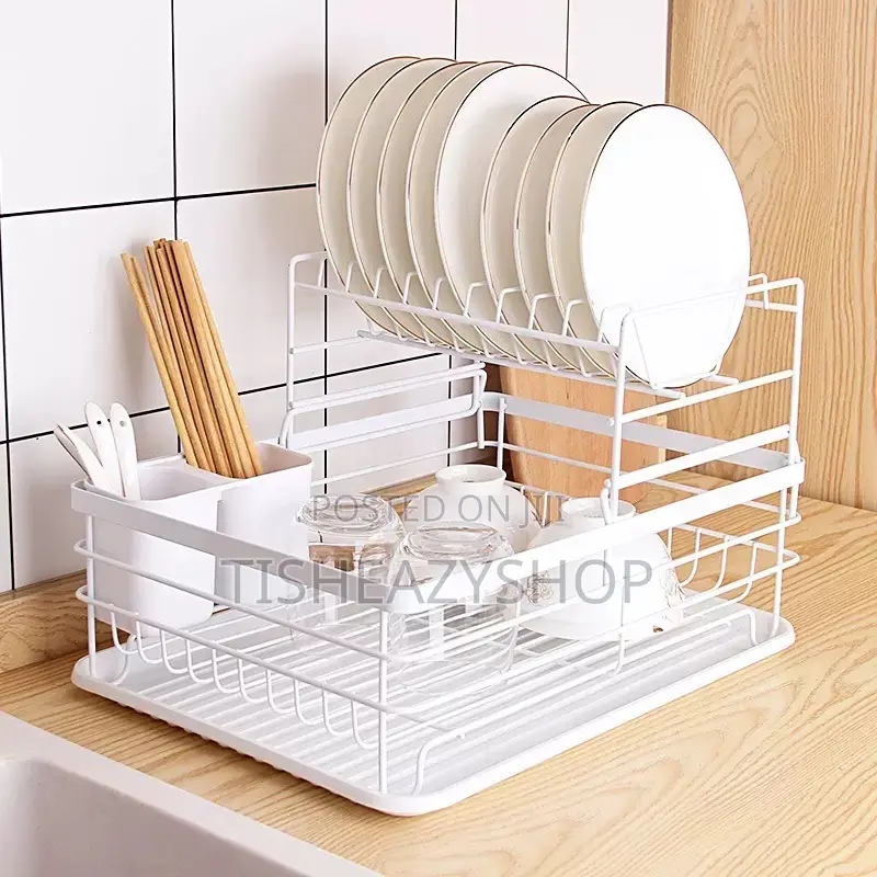 Multipurpose Double Layer Kitchen Plate Rack