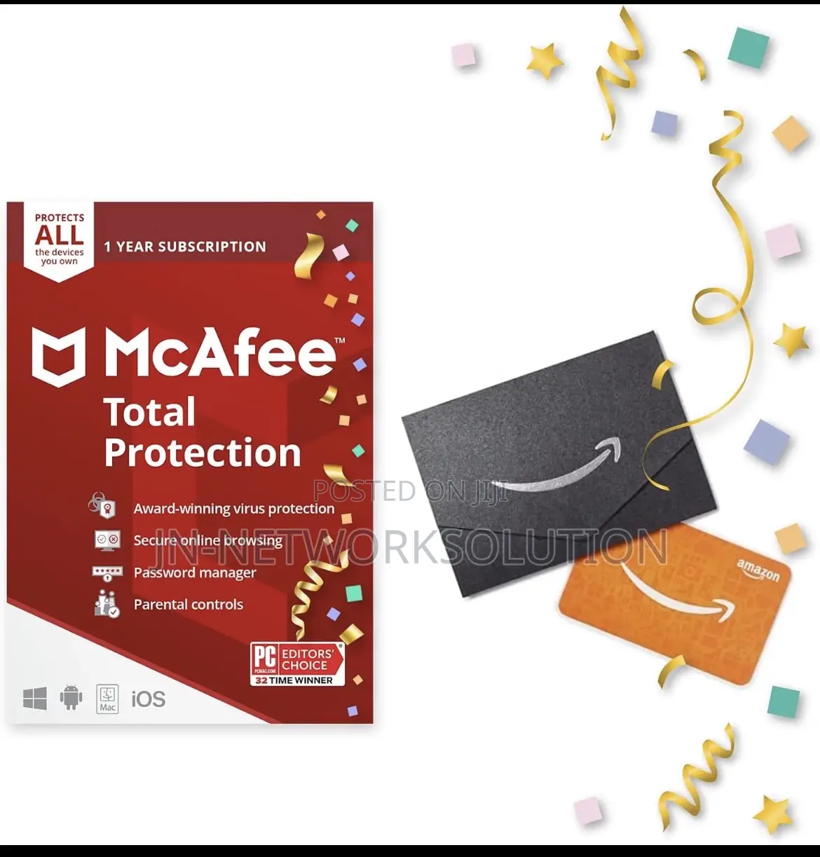 McAfee Antivirus Total Protection 1 Year Unlimited Device Global