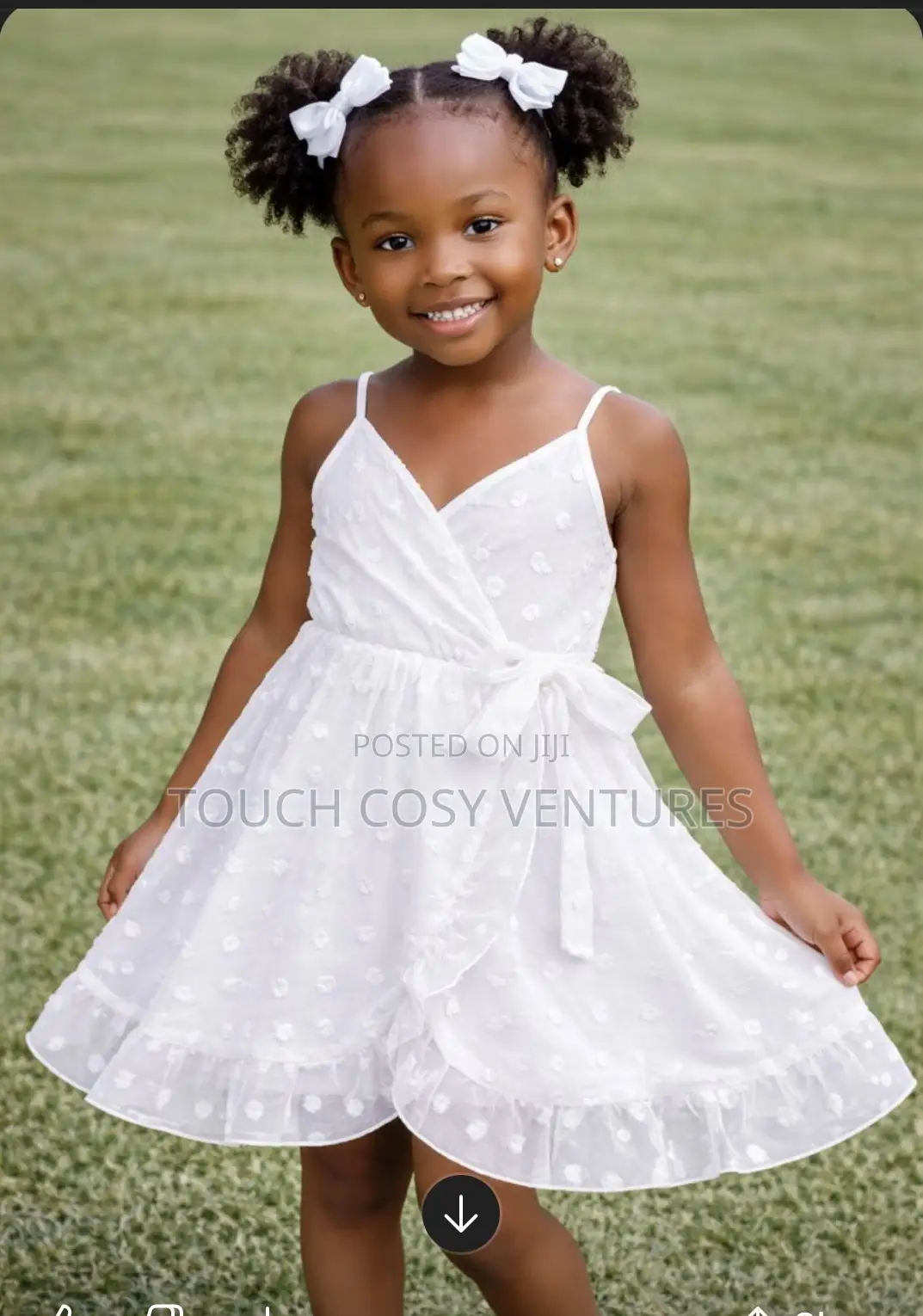White Floral Blush Princess Dress