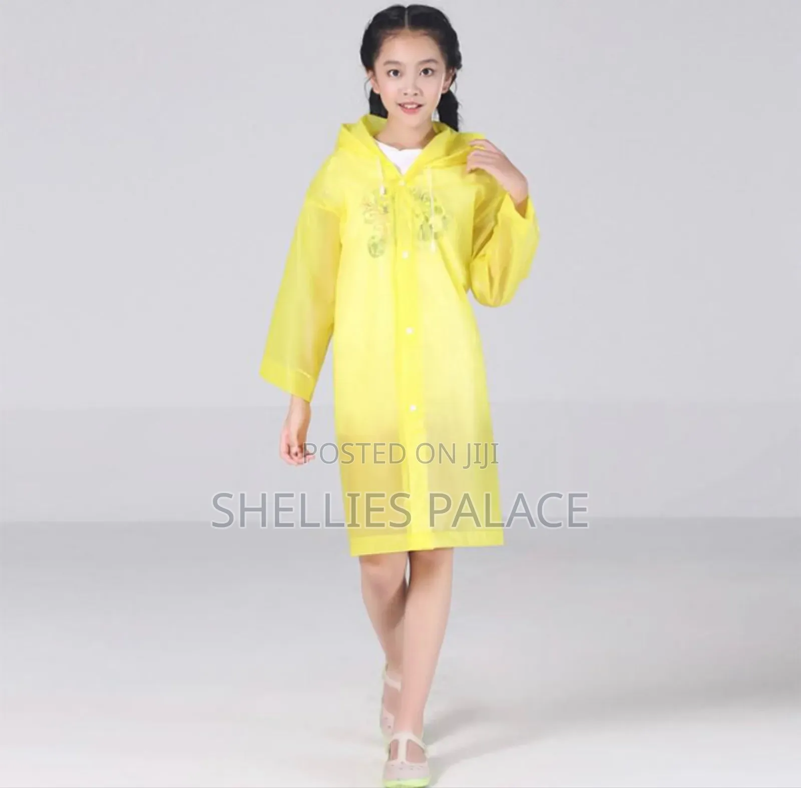 Eva Reusable Rain Coat Rain Ponchos With Hood and Elastic Cuff Sleeve