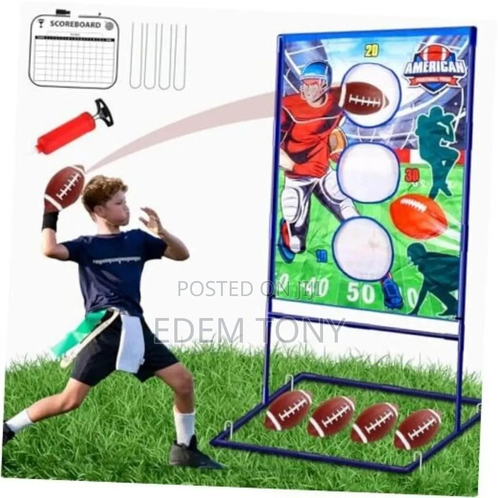 Football Toss Game With 4 Inflatable Balls, Throwing Target Games