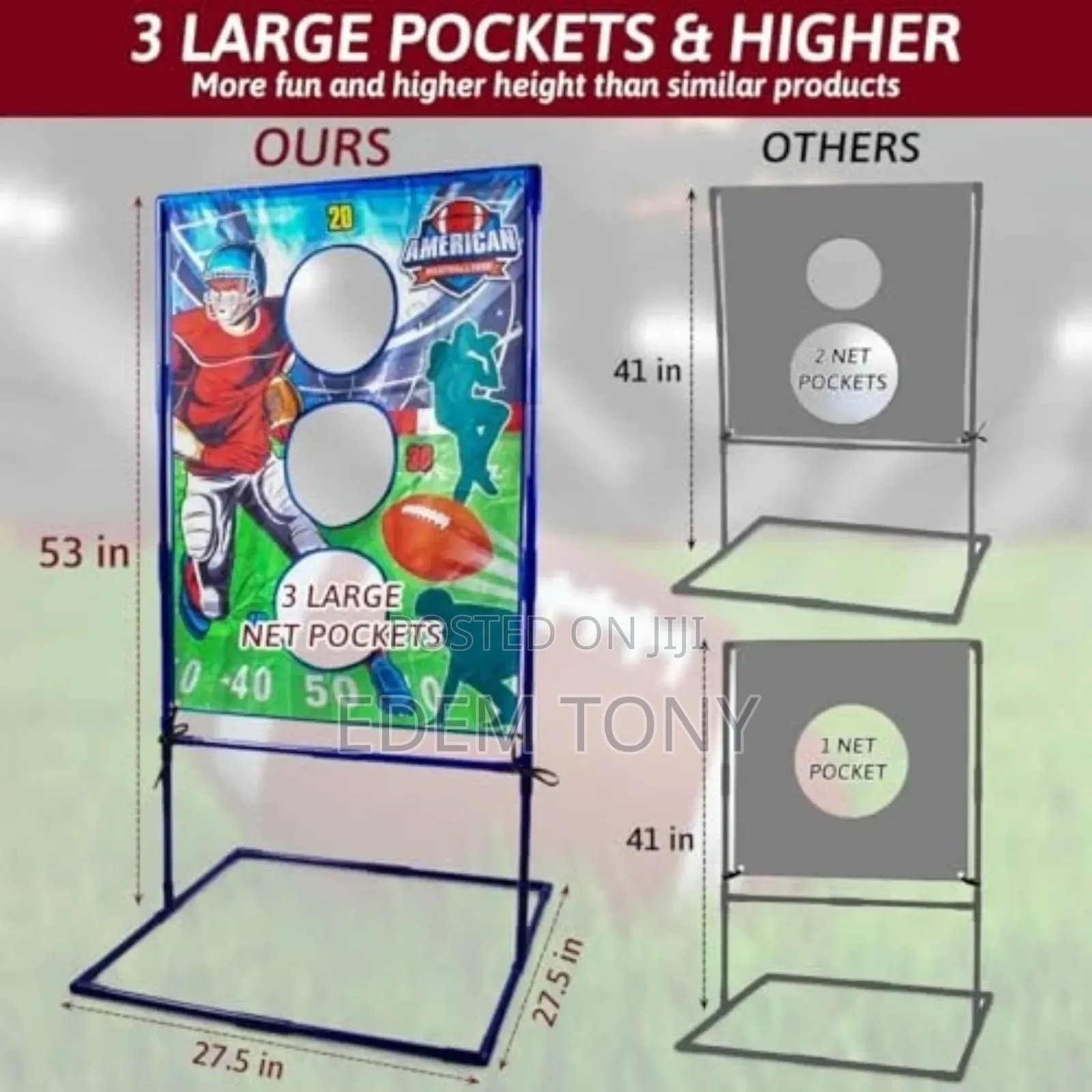 Football Toss Game With 4 Inflatable Balls, Throwing Target Games