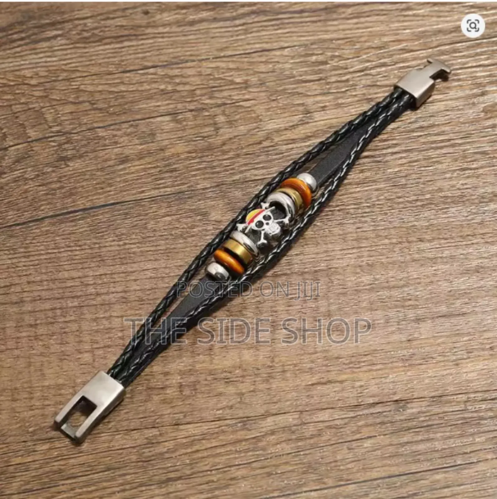 One Piece Straw Hat Leather Bracelet