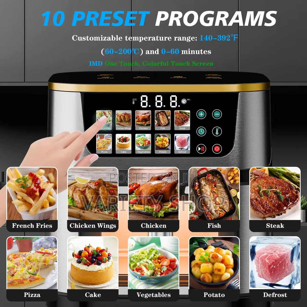 12l Silver Crest Air Fryer With Touch Screen