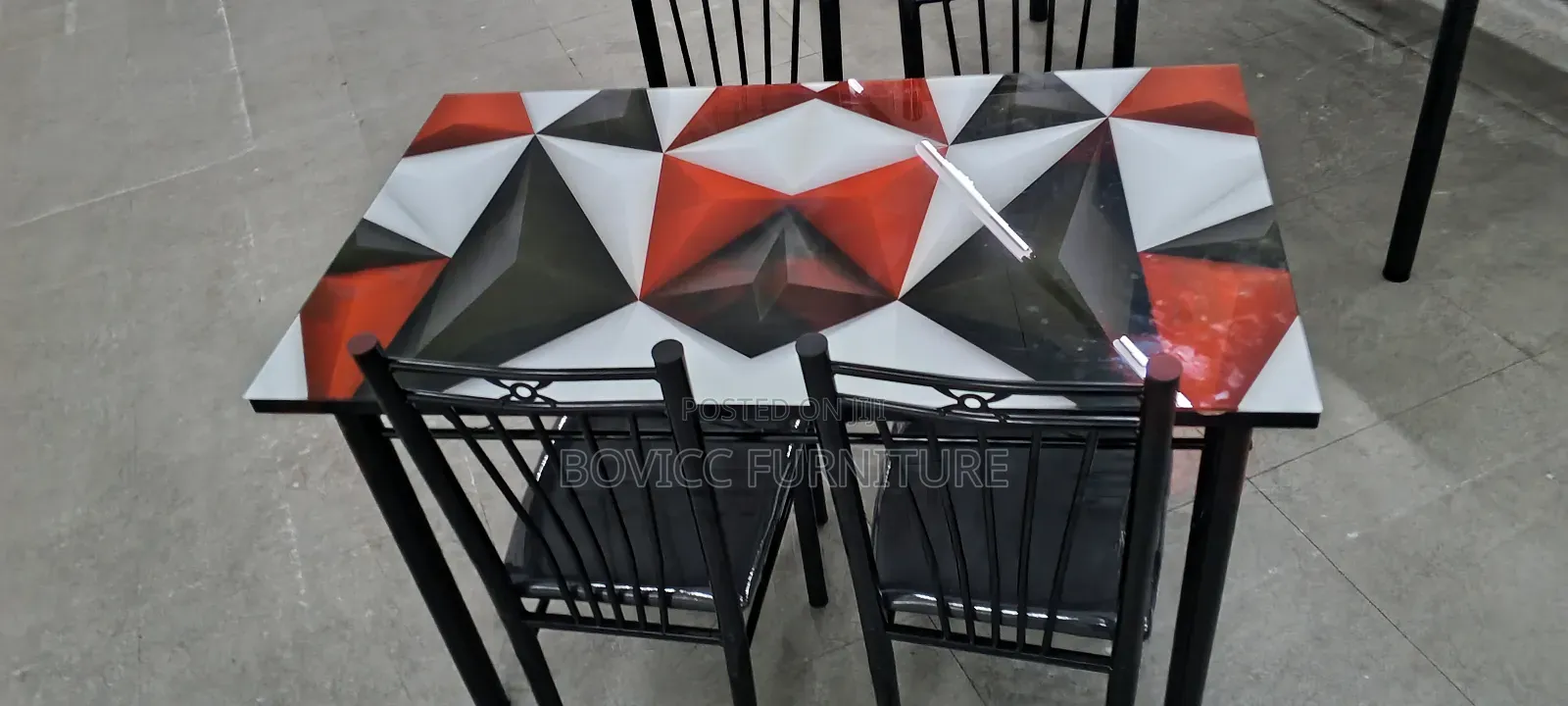 Glass Top 4 Seater Dining Table