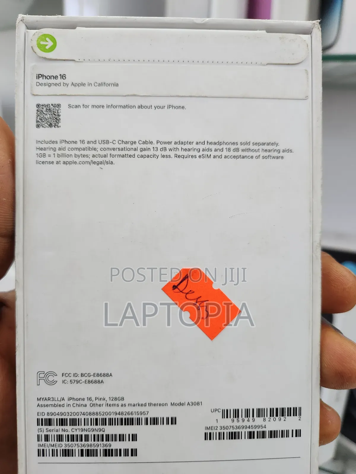 New Apple iPhone 16 128 GB Pink