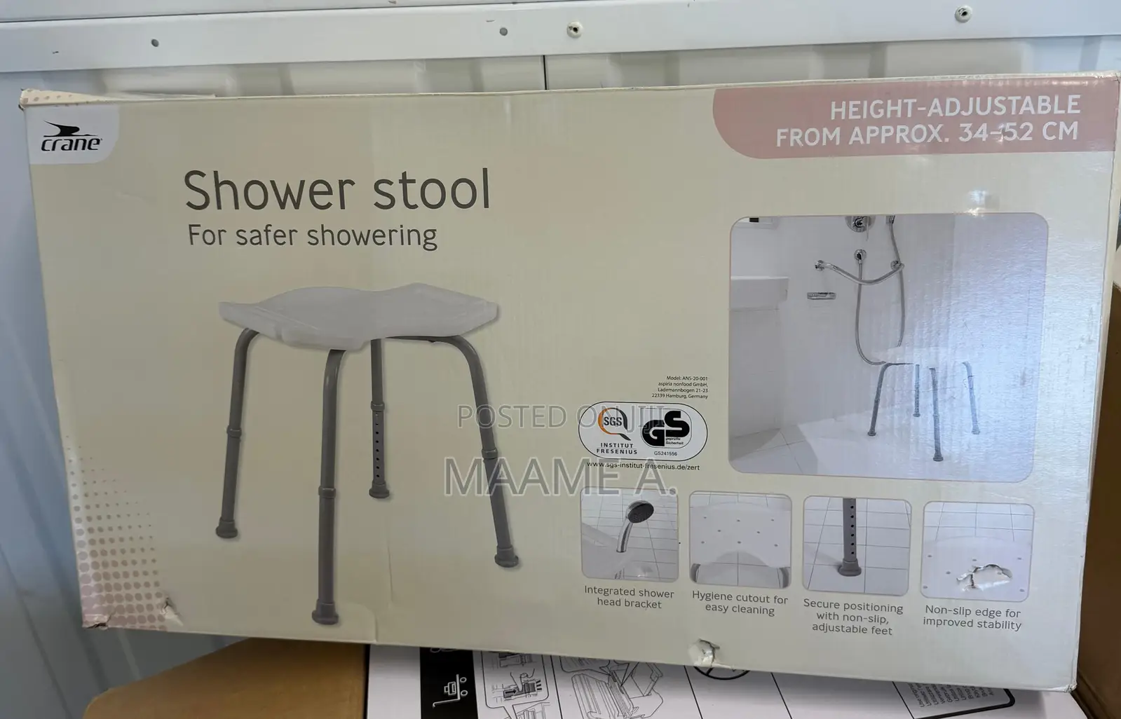 Shower Chair Height Adjustable Tub Seat Bathroom