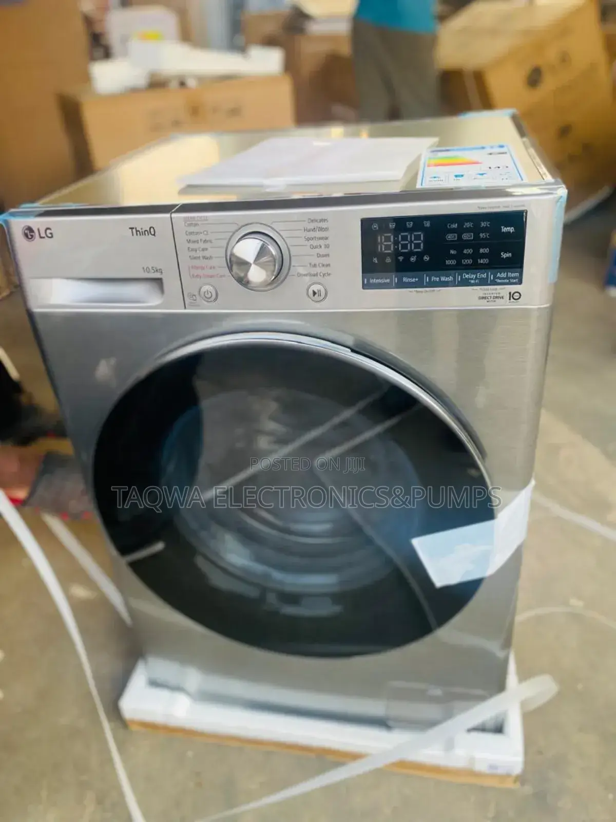 Silver Colour Lg 10.5kg Front Load Full Automatic Washing Machine