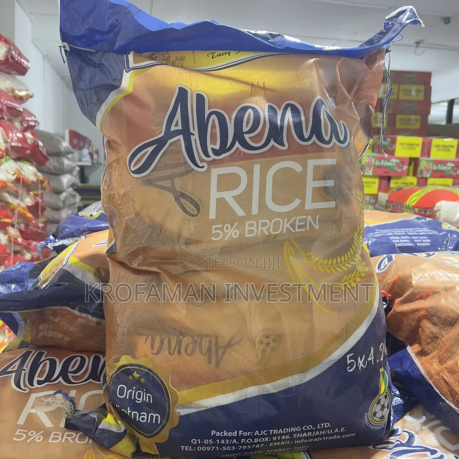 Abena Vietnamese Long Grain Rice 5x5kg