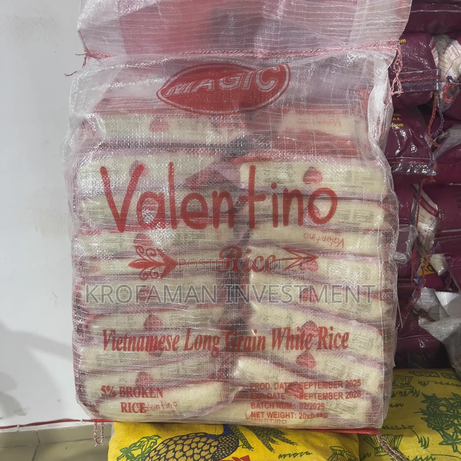 Magic Valentino Vietnamese Long Grain White Rice 800g