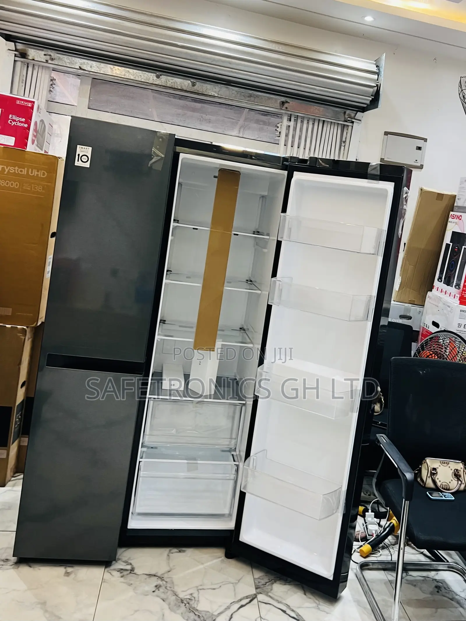 Lasting Grey 674 Liters Side by Side 2 Doors Smart Inverter Fridge
