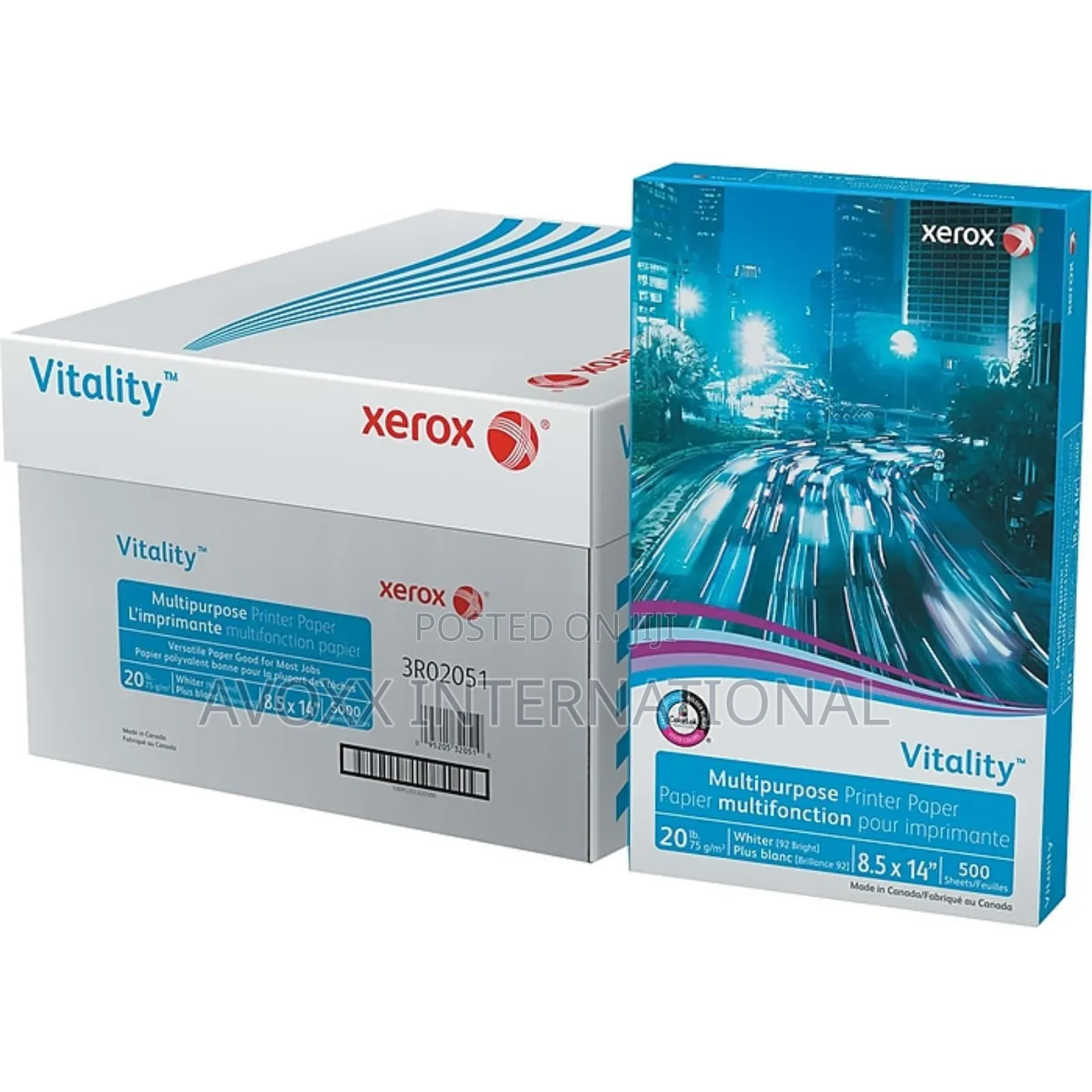 Xerox Vitality Multipurpose Printer Paper, 8 1/2 X 14, White, 500