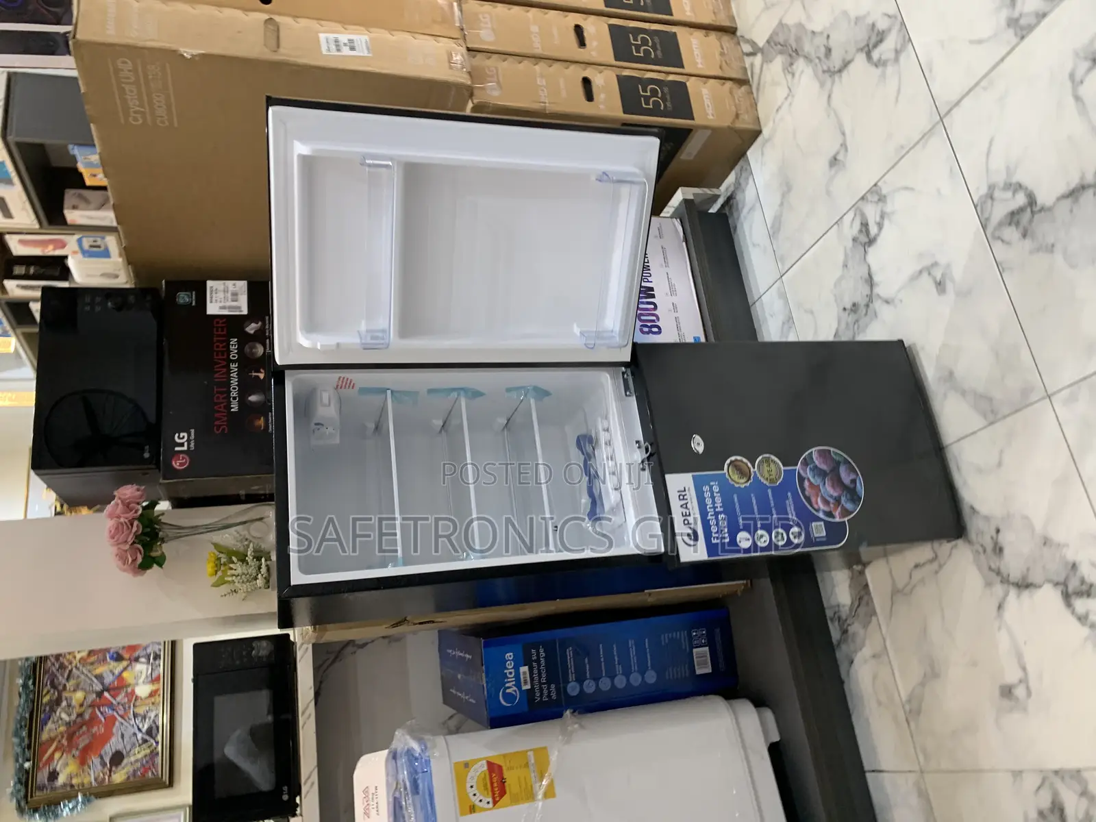 Original Dark Gray Bottom Mount 2 Doors Pf-144b 102 Liters Fridge