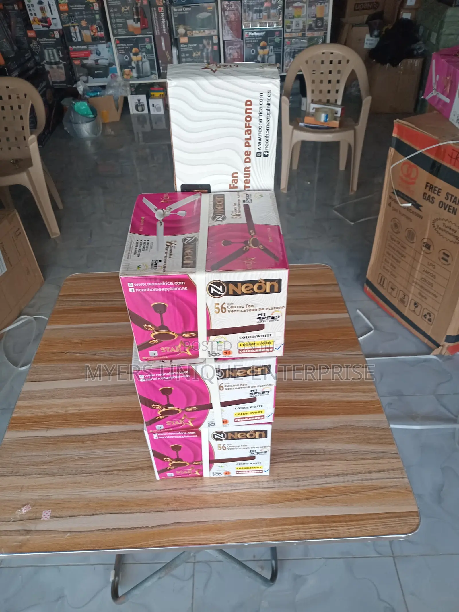 Quality Low Noise Neon Ceiling Fan 60w
