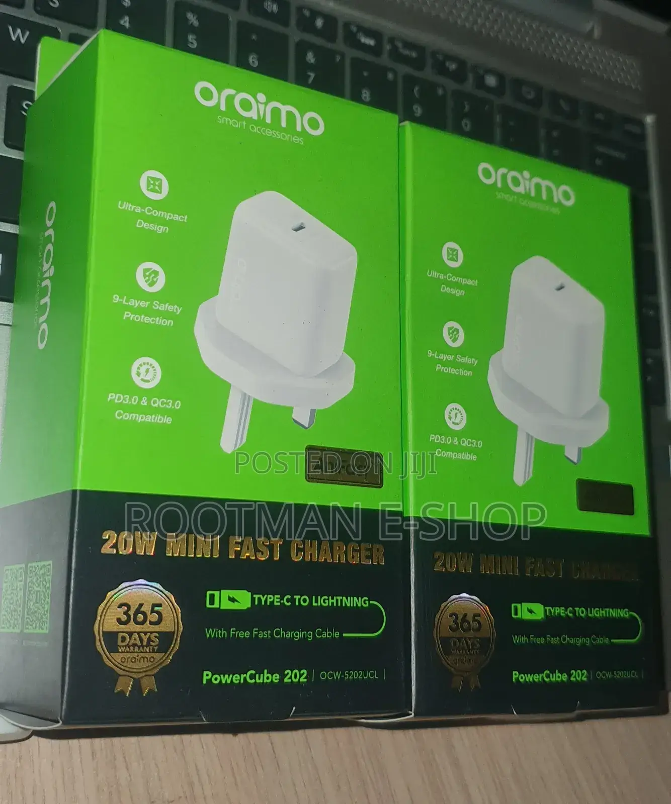 New Oraimo Powercube 202 Uk Type 20w Compatible Charger Kit 
5.0
