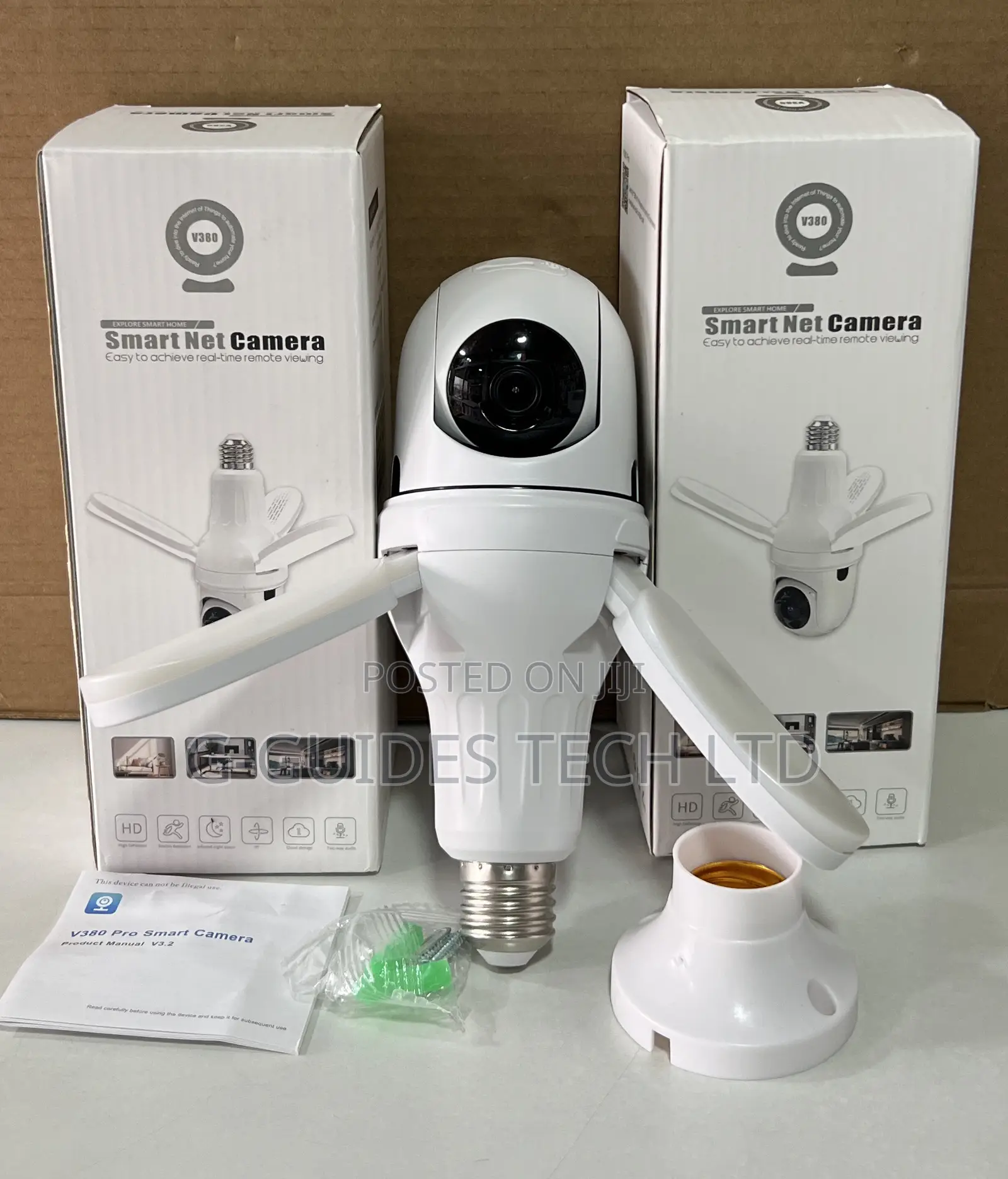 Smart Net Wifi Light Bulb Camera V380 Pro , Wi-Fi Light Bulb Camera