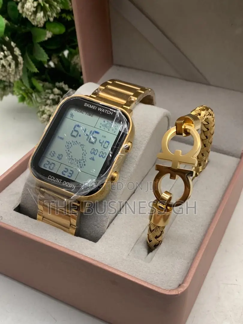 Skmei Watch And Bangle Set