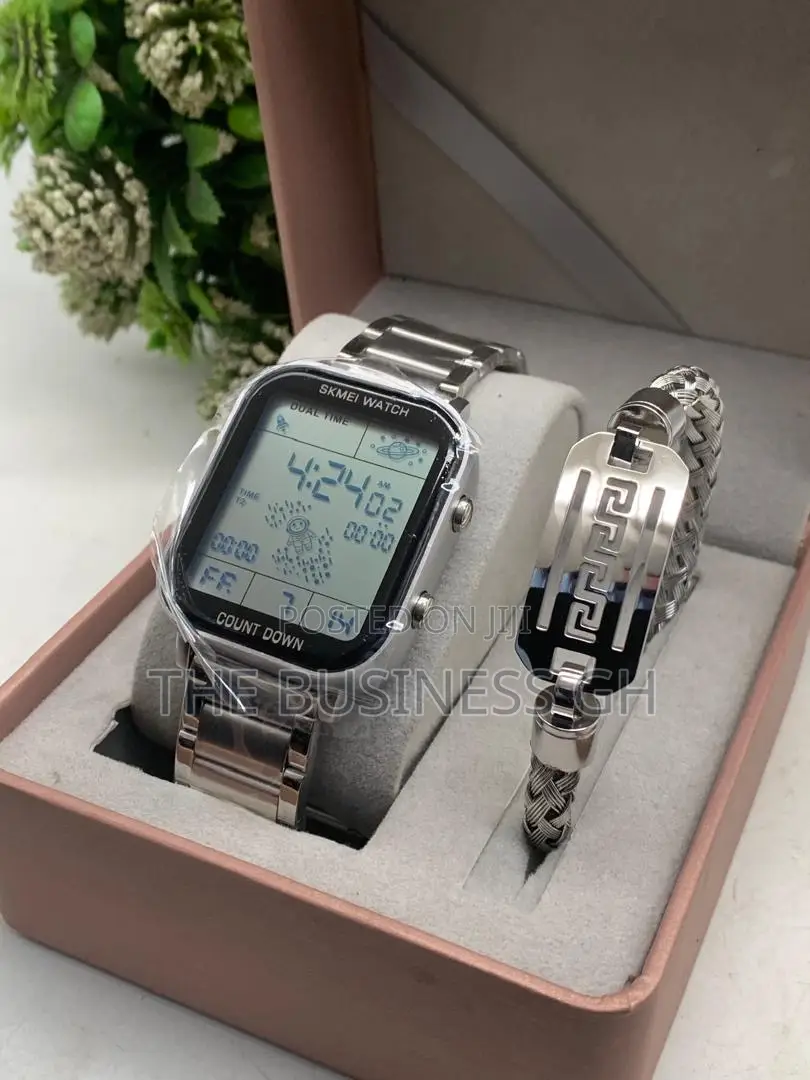 Skmei Watch And Bangle Set