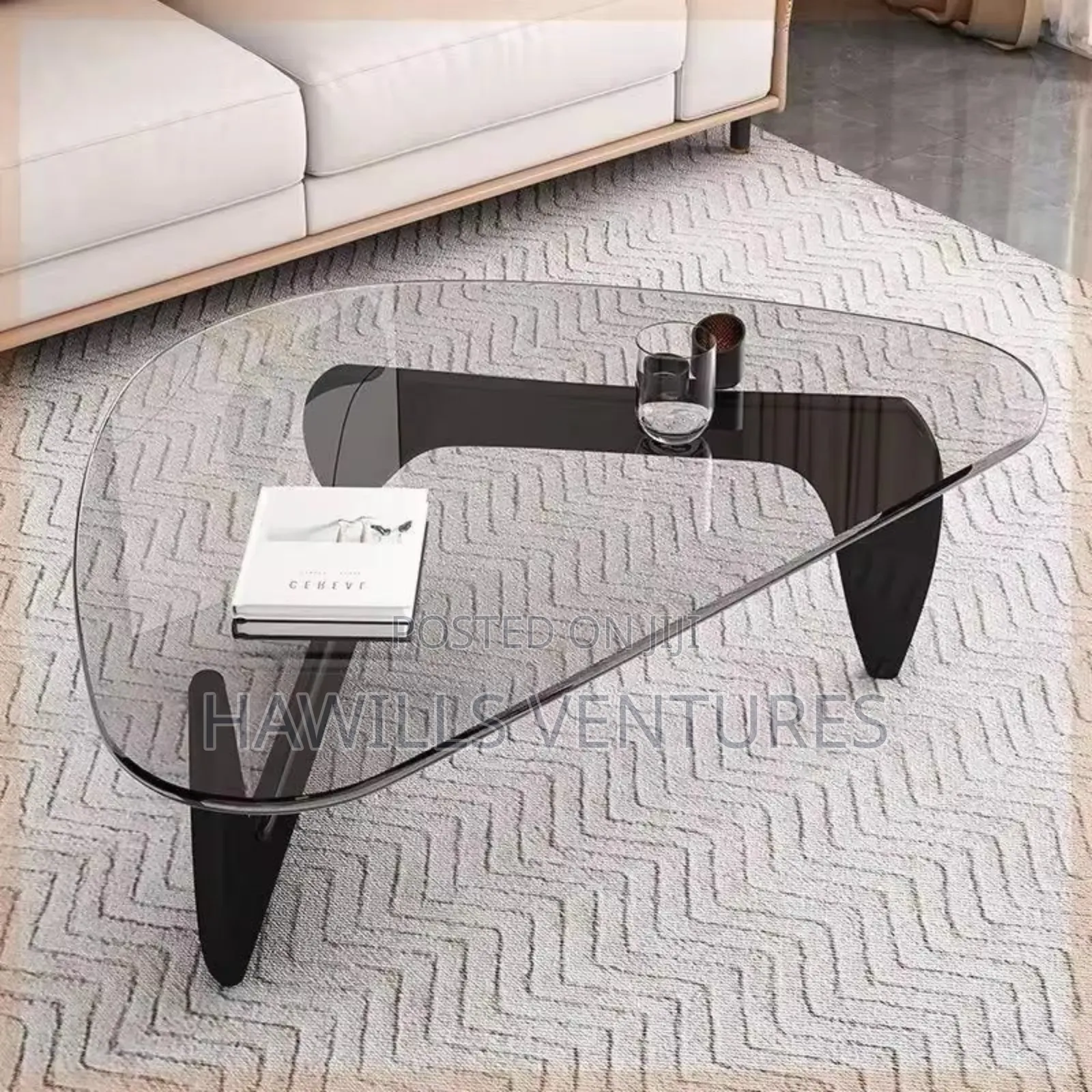 Trianguler Glass Center Table