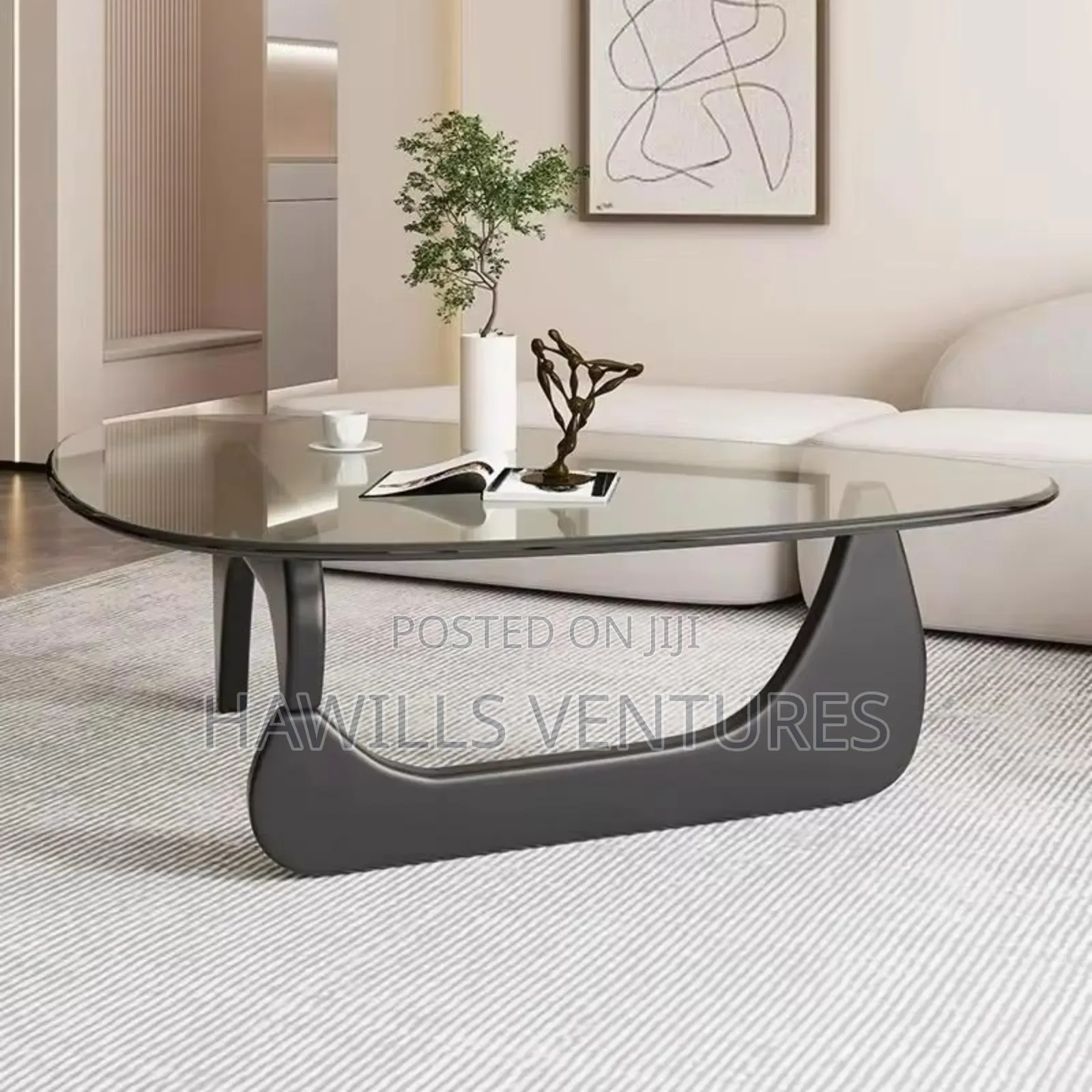 Trianguler Glass Center Table