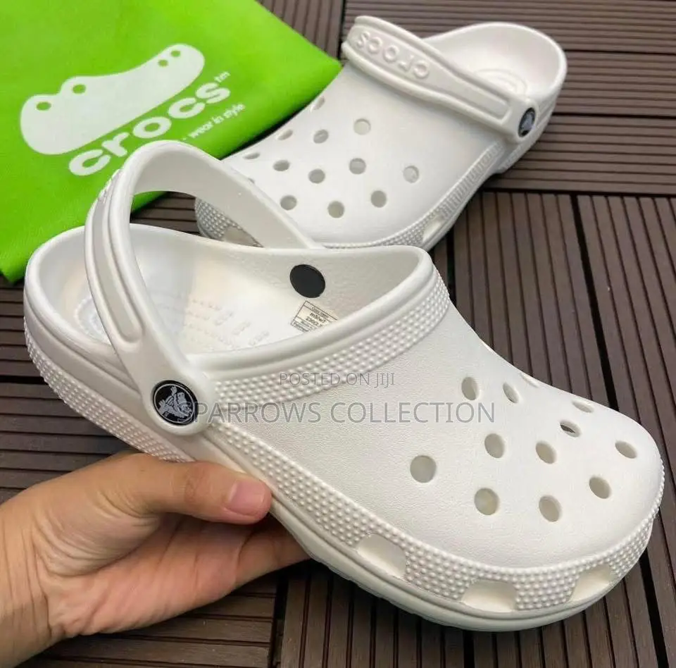 All White Classic Crocs